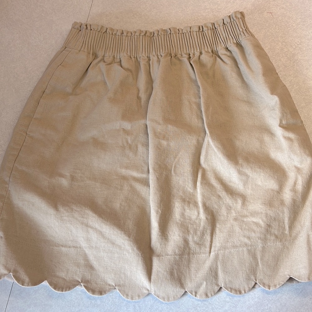 J Crew - Beige Linen Pull-on Skirt